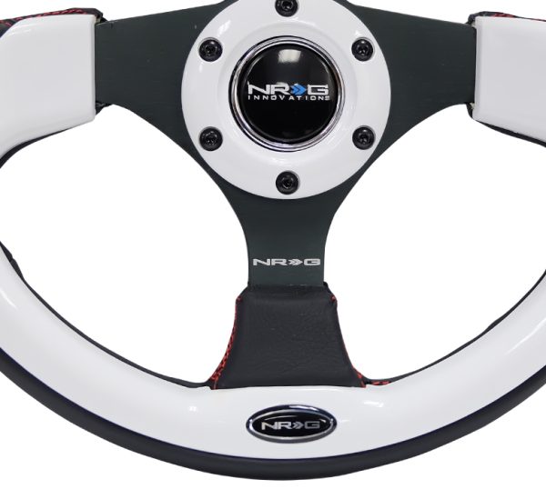 lmr NRG 320mm Sport Steering Wheel w/ White Trim