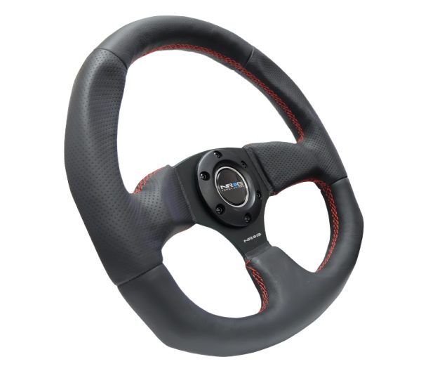 lmr NRG Leather Steering Wheel w/ RED stitch