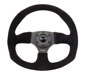 NRG Suede Leather Steering Wheel w/ BLACK stitch