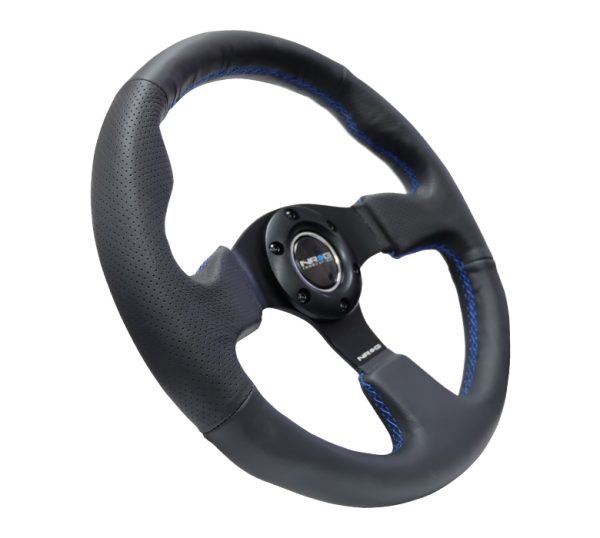 lmr NRG Leather  Steering Wheel  320mm w/ BLUE stitch