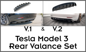 Bakre Valance Set Tesla Model 3 (V.1 och V.2)