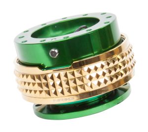 NRG Quick Release Kit Gen 2.1 – Green Body / Chrome Gold Pyramid Ring