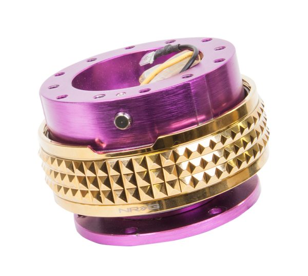 lmr NRG Quick Release Kit Gen 2.1 - Purple Body / Chrome Gold Pyramid Ring