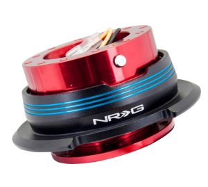 NRG Quick Release Kit Gen 2.9 Dual Stripe Edition – Röd Bas / Svart Ring med Blå Horisontella Stripes