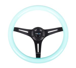 NRG Wood Steering Wheel 350mm 3 black spokes – Minty Fresh Color