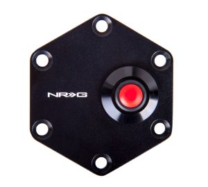 NRG Hexagonal Style Black Ring w/ Horn Button
