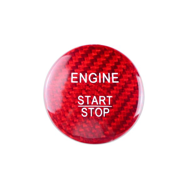 lmr Start Button Emblem Red Carbon Fiber - Mercedes