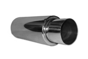 End Muffler 2.5″ with 3.5″ Straight Tip (Stainless Material)
