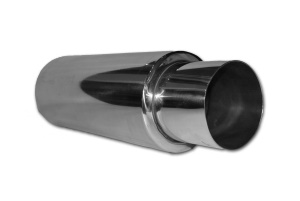 End Muffler 3.5″ with 4.0″ Straight Exhaust Tip (Stainless Material)