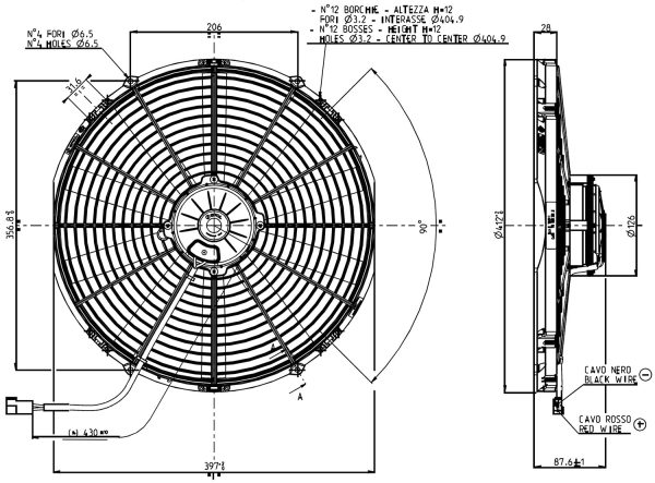 lmr SPAL Elektrisk Fläkt 15,2" (385mm) Sugande 3150 m3/h (High Performance)