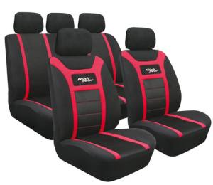 High Gear Universal Car Seat Cover Complete Set Front/Rear (Red/Black)