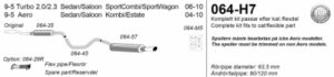 2,5″ Halvsats 9-5 06-, Aero 04-