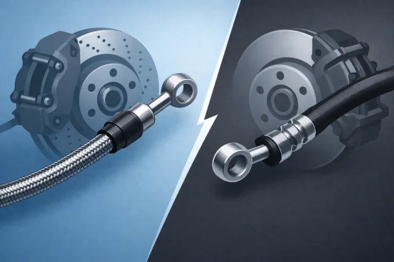 Stålomspunna bromsslangar vs original