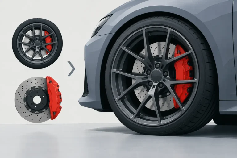 Exempel på fälgfitment som rymmer big brake kit